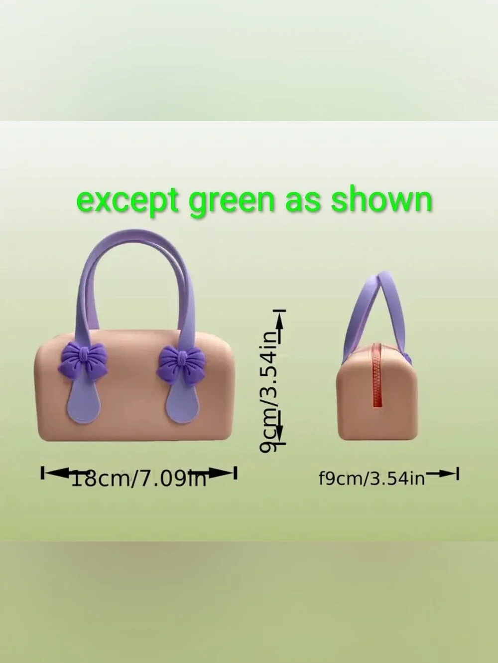 Mint Green Bow Jelly Baby Bag